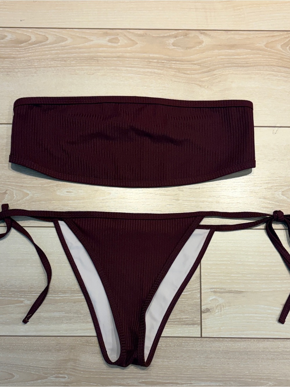 Women’s Strapless Bikini Set burgundy